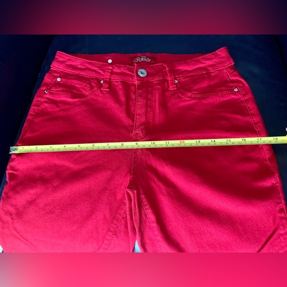 Bright red, soft and stretchy Royalty denim by YMI - Picture 9 of 10